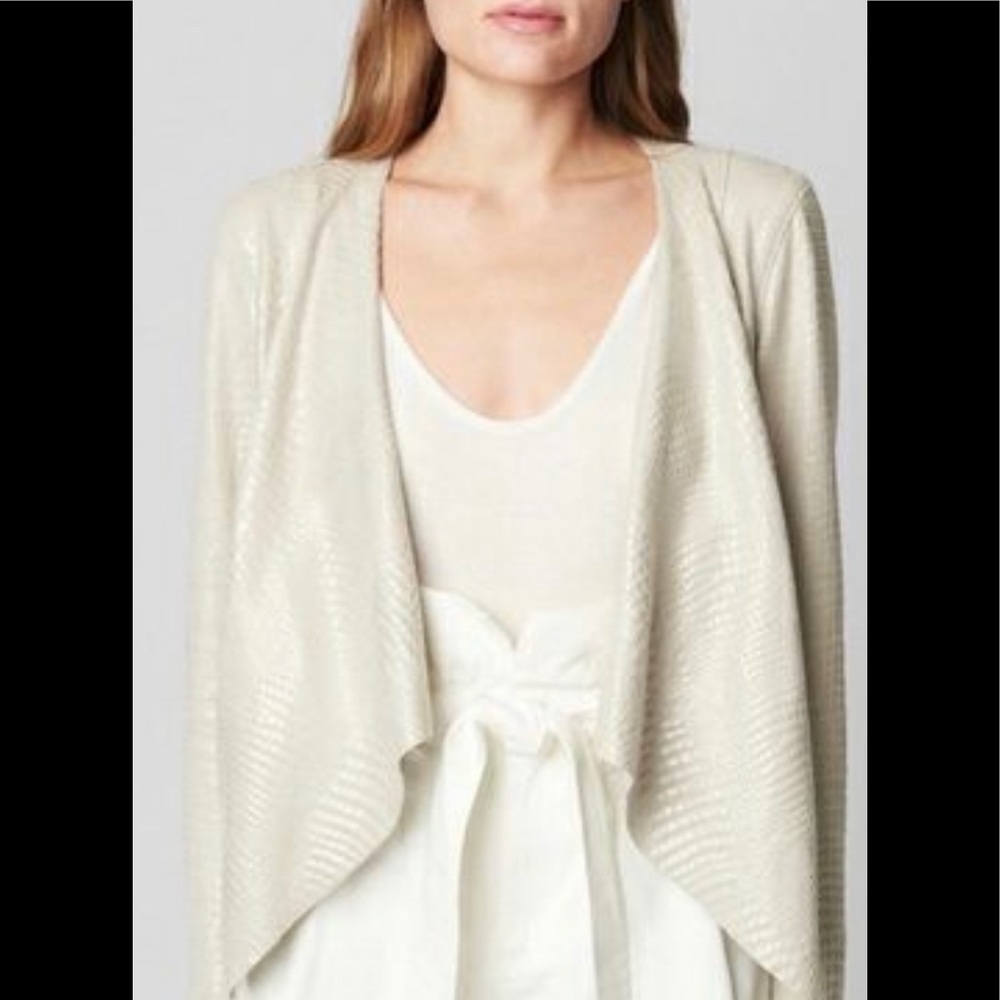 BLANK NYC Beige Snake Pattern Drapped Jacket Sz XS